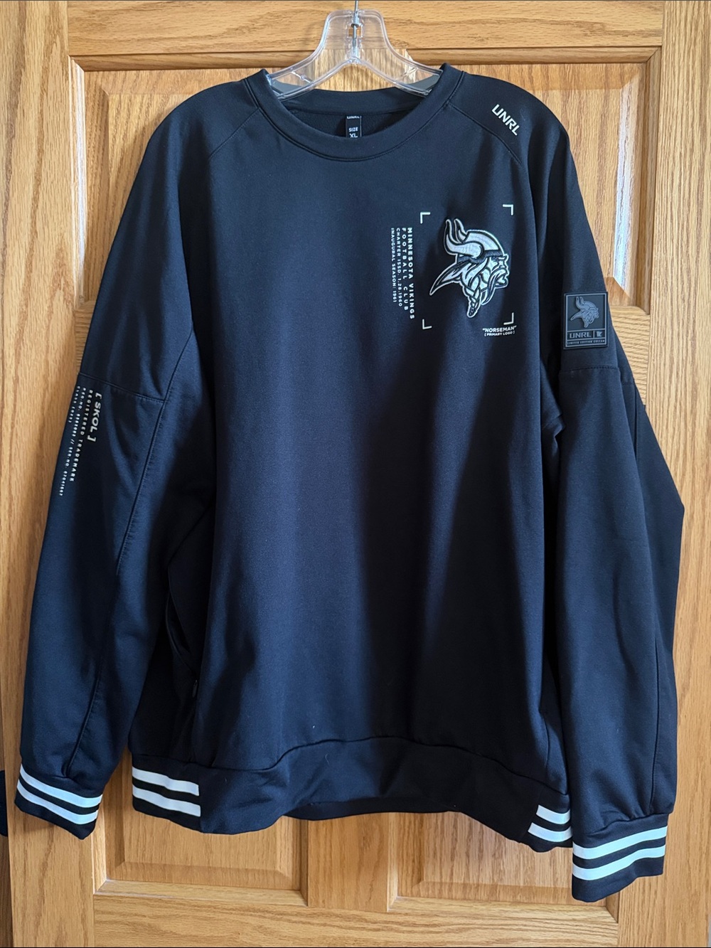 UNRL Limited Edition Men's Crewneck Sweatshirt with Minnesota Vikings Graphic